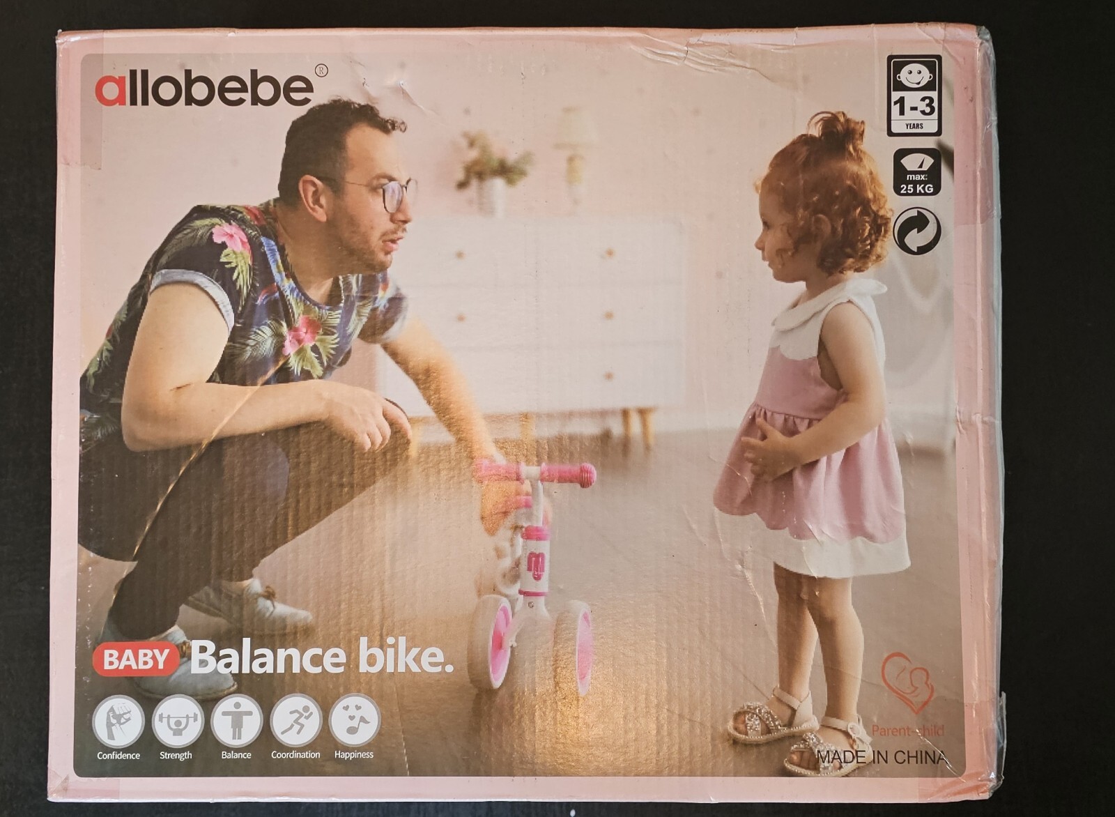 allobebe Baby Balance Bike Cute Toddler Bikes 12-36 Months Pink