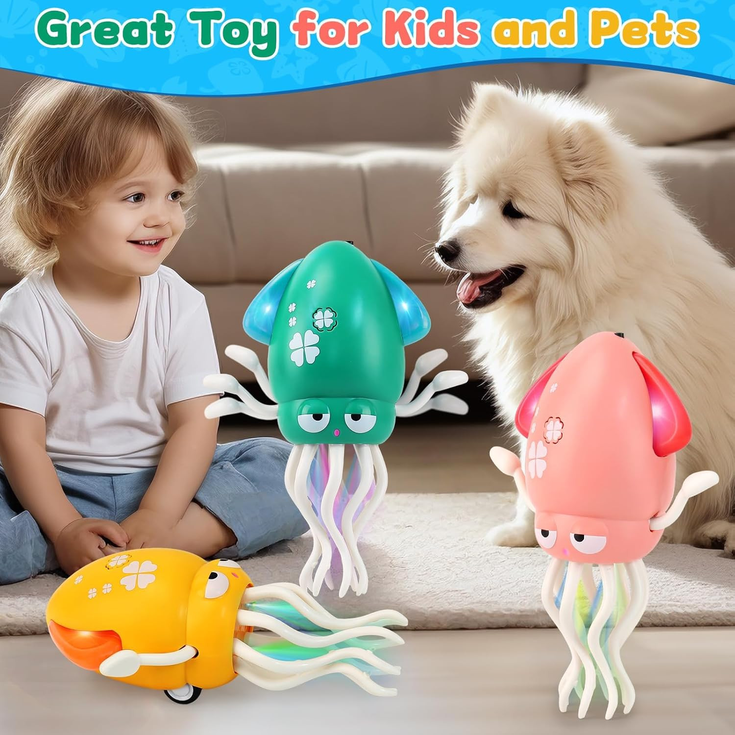 LZZAPJ Electric Dancing Octopus Light Music Suitable for 12-18 Months Old Baby T