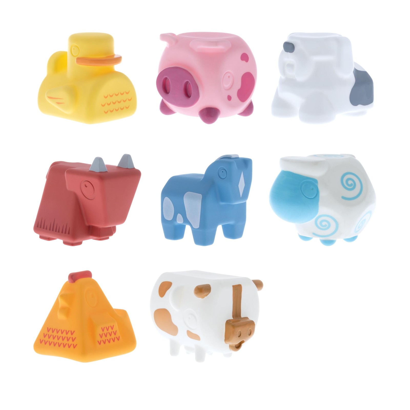Nuby Soft Stackable Farm Animal 2.75 x 1.75 x 2.5 inches, Multi Color