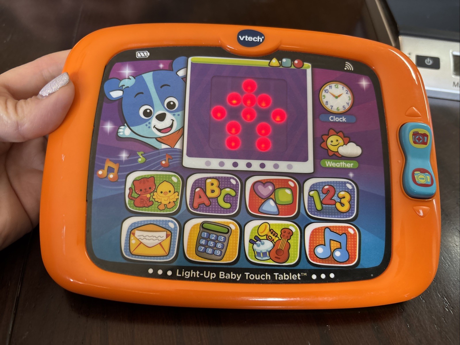 Vtech Light-Up Baby Touch Tablet Orange Numbers & Letters Learning Toy EUC Works