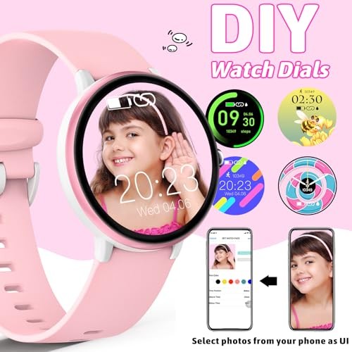 Smart Watch for Kids Boy Girl, No Phone Needed Kids Watch Waterproof with Pink