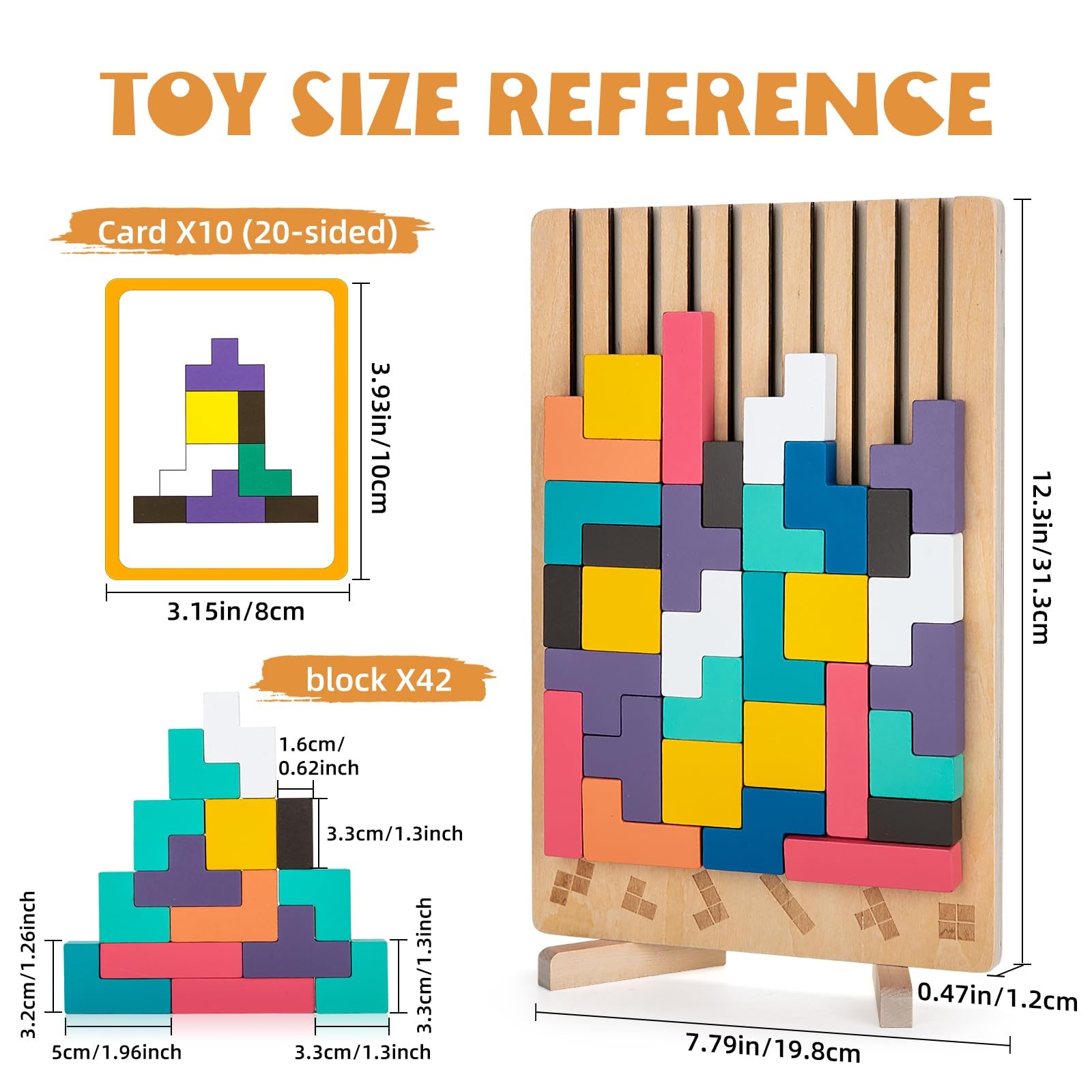 Montessori Wooden Stacking Puzzle , Colored 3D Russian Block Stacking Jigsaw …