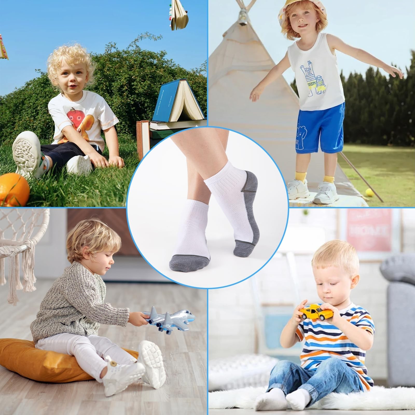 30 Pairs Ankle Socks For Little Boys 4-12 Years Old | Thin, Breathable Athlet…