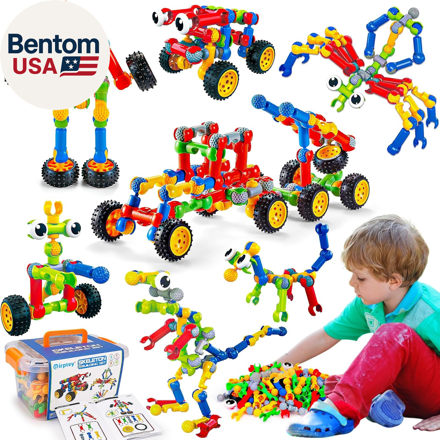 Kids STEM Building Toys for 3 4 5 6 7 8+ Year Old Boy Girl Birthday Gift, 125 Pc