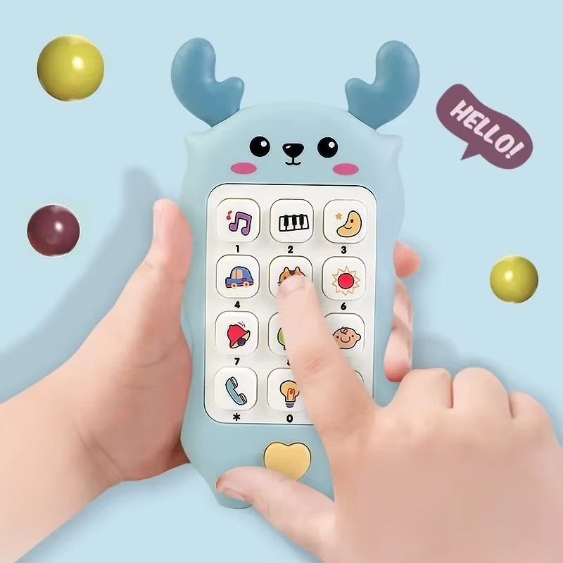 Baby Phone Toys Bilingual Telephone Teether Music Voice Toy Early Educational