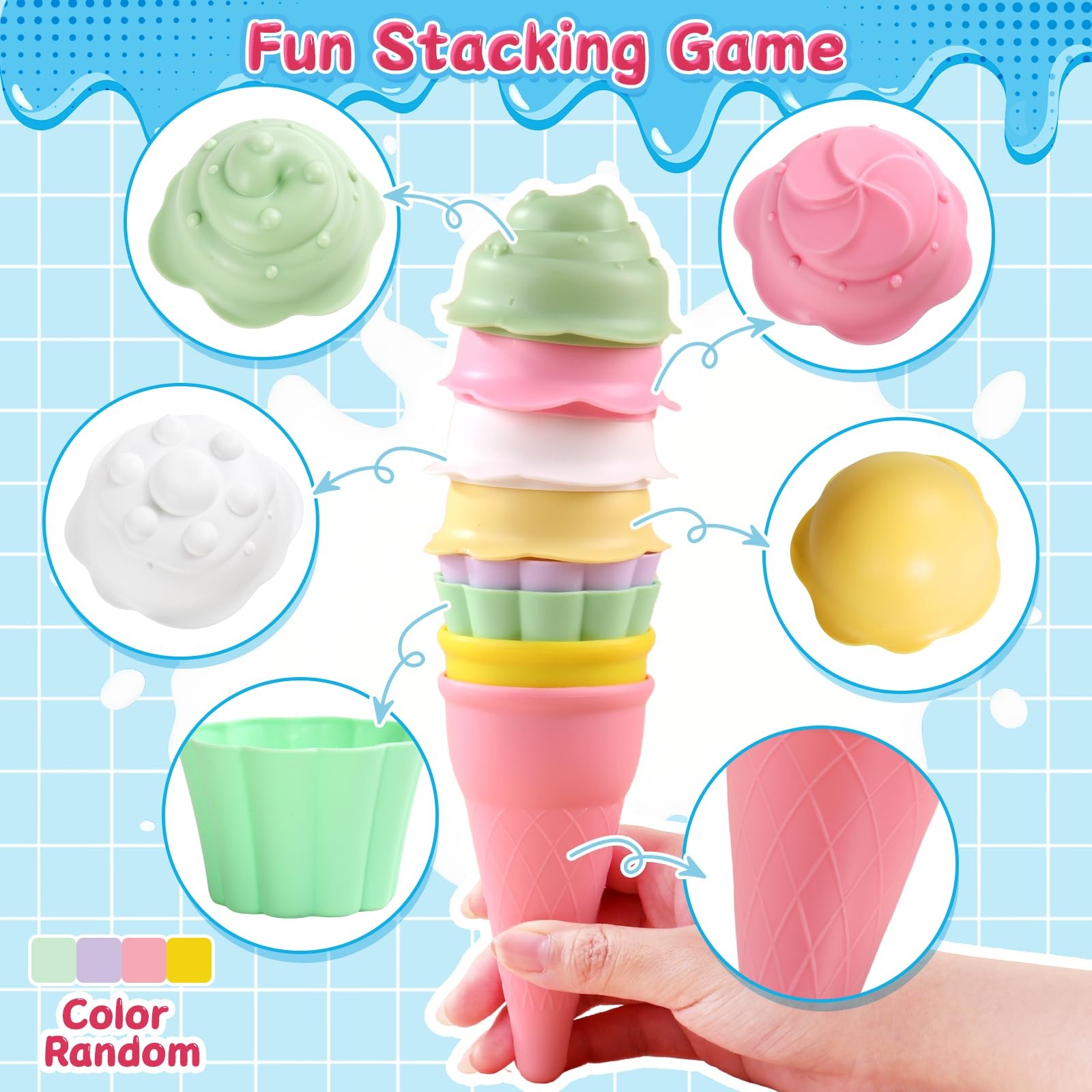Bath Toys for Kids Ages 4-8 3-5 Toddler 2.8 x 6.1 x 5.9 inches, Pink