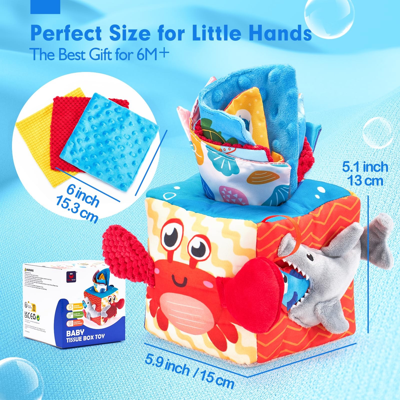 hahaland Baby Tissue Box Toy – Toys 6-12 Months Montessori Medium