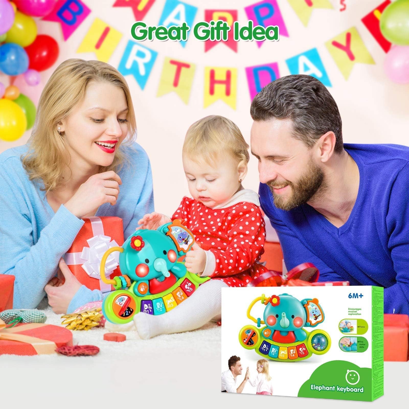 Baby Piano 6 to 12 Months Light Up Music Baby Toys for 6 9 12 18 Months Early…
