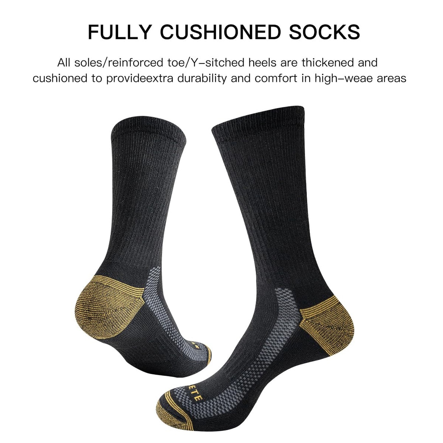 JOYNÉE Mens Athletic Crew Socks 5/10 Pairs Lightweight Cushioned Breathable