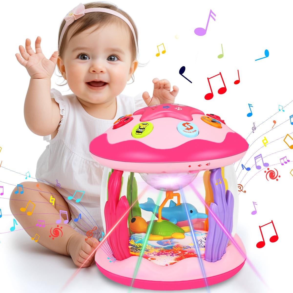 Baby Girl Toys 6-12 Months: Babies Ocean Rotating Light Up Musical Toys 12-18…