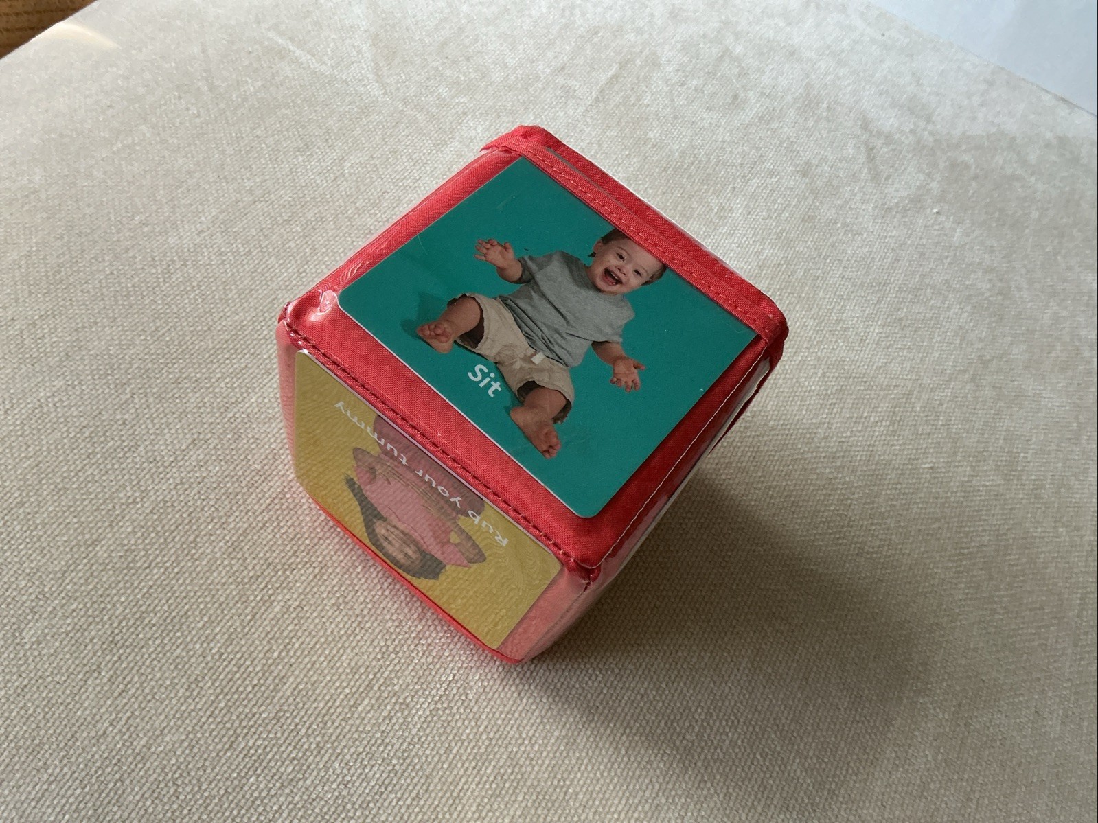 Lovevery Orange 6 Sided Soft Cube From The Pioneer Play Kit 12-18 Months