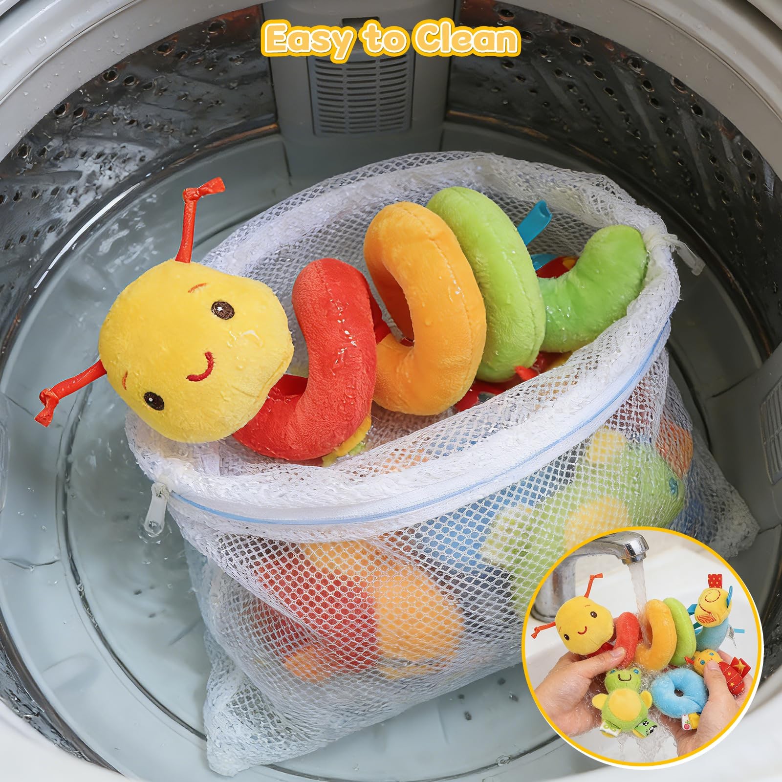 FPVERA Car Seat Toys for Babies 0-6 Months, Hanging Medium, Multi-colored