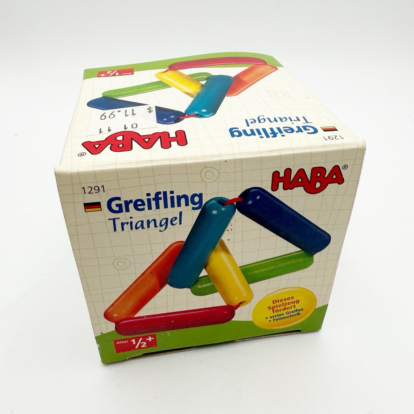 HABA INFANT GREIFLING Triangle CLUTCHING TOY, QUALITY MADE GERMANY 1291