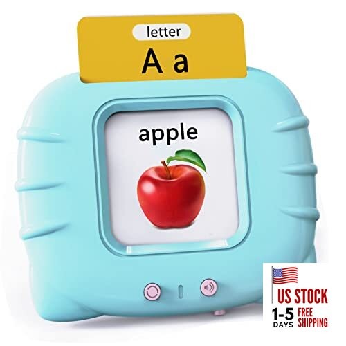 Audible Learning Toy with Music for 520 Sight Words English + 4 songs Cyan