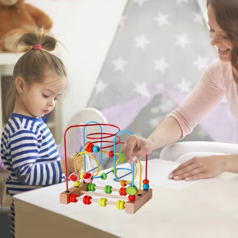Montessori Wooden Bead Maze Toy for Kids Educational Learning Development Toy