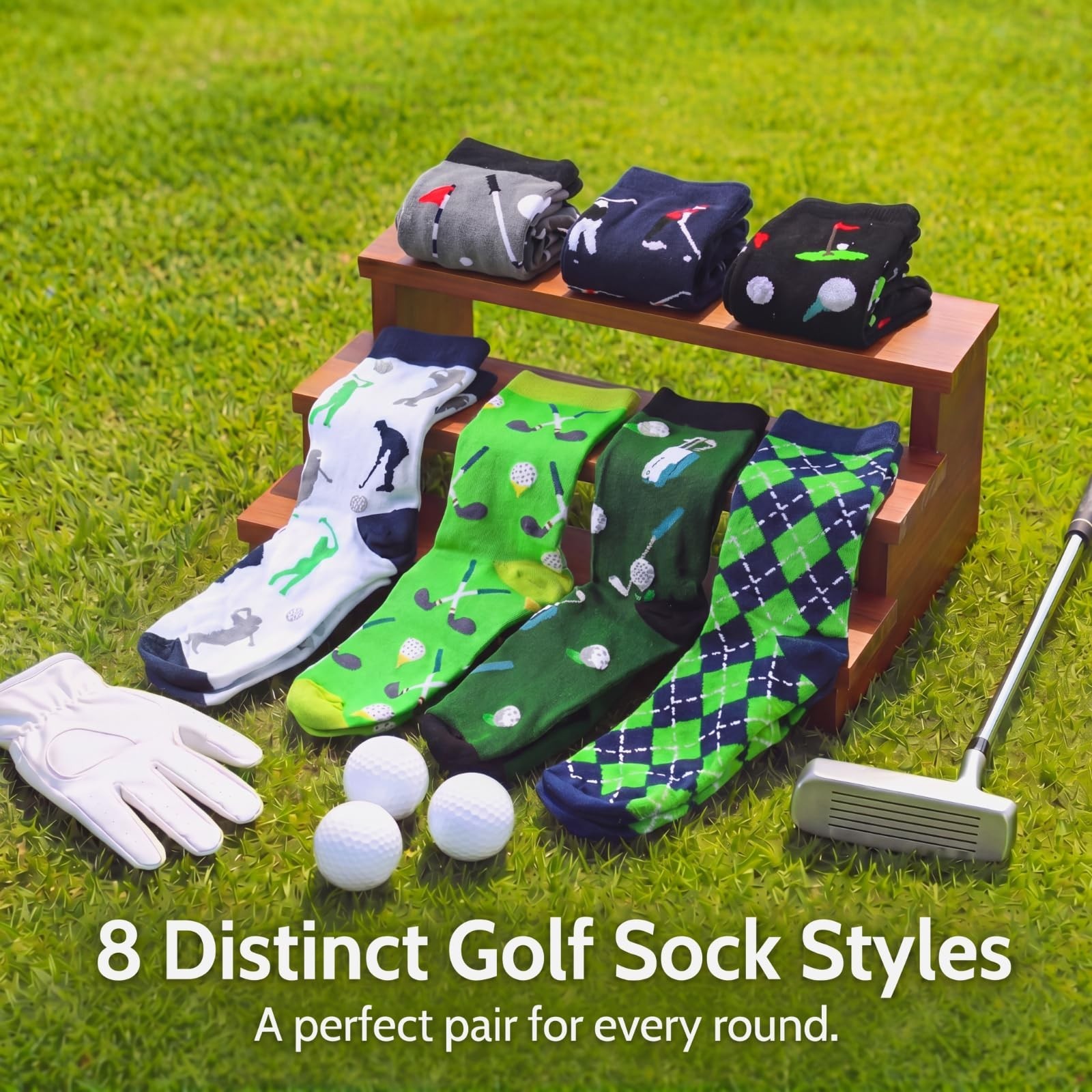 8 Pairs Golf Socks Gifts Funny Novelty Athletic Socks for Woman Man Golf Love…