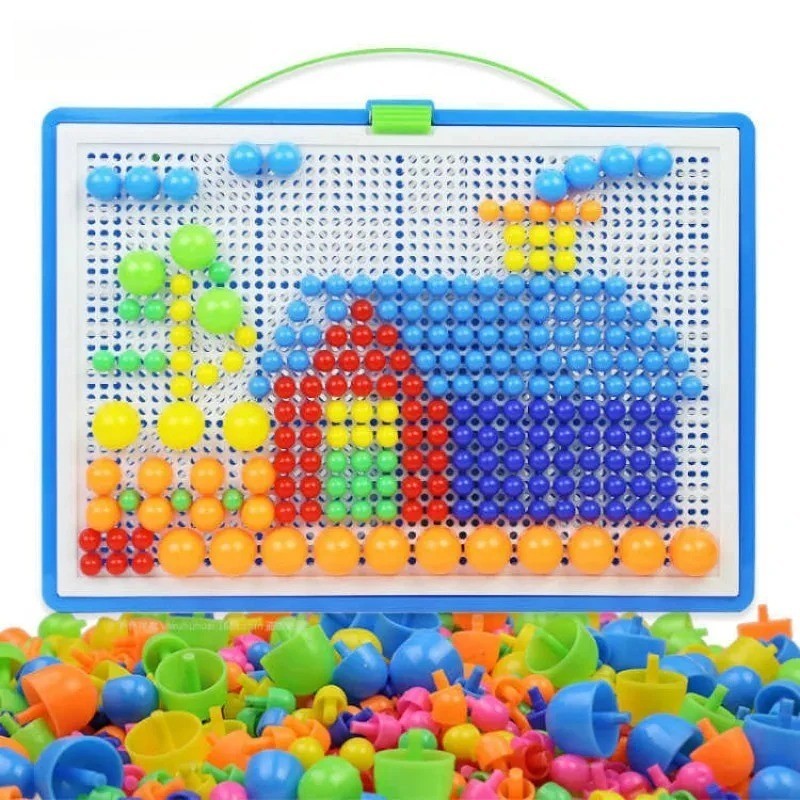Kids Creative Children Puzzle Pegs Board 296 Educational Learning Toys DIY Gift