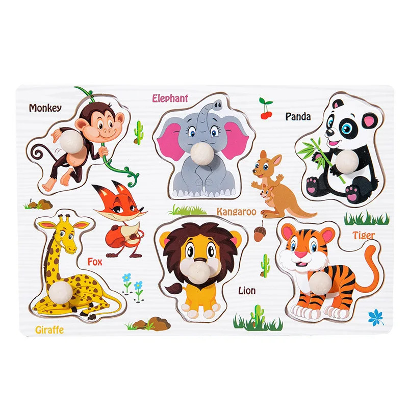 Wooden Shape Matching Building Blocks Kids Learning Toy US