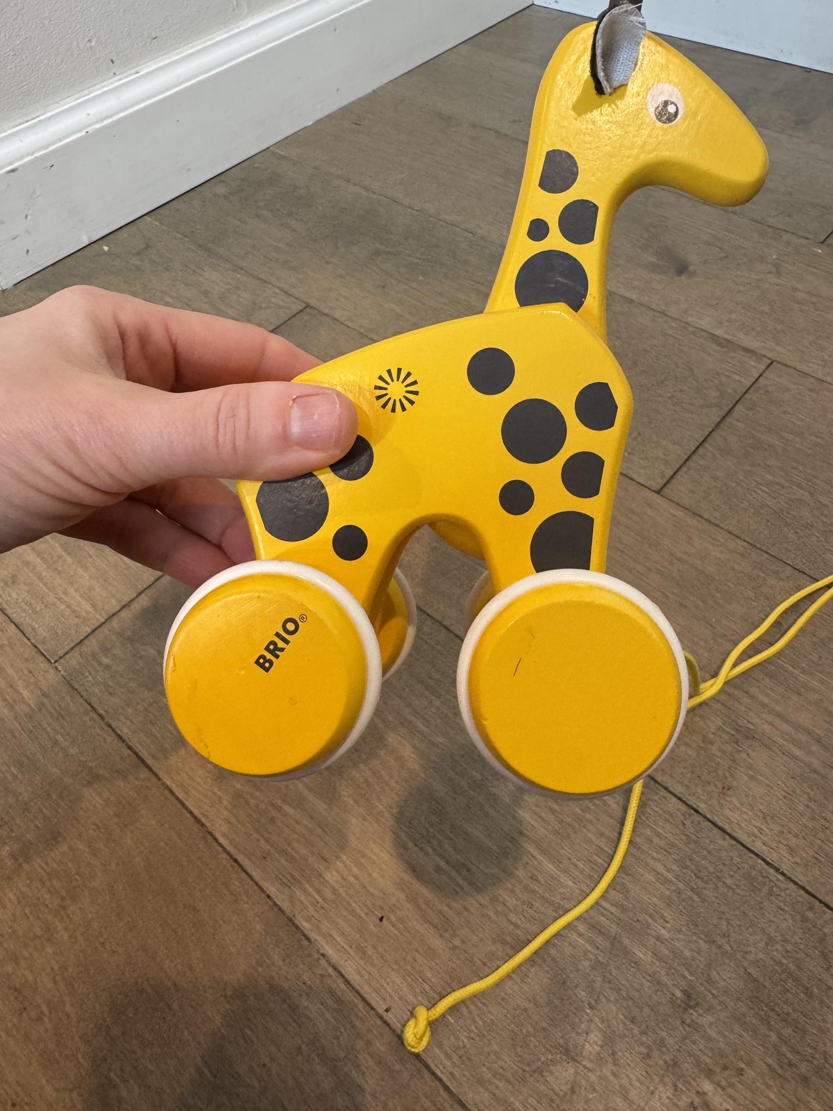 BRIO Wooden Pull Along Giraffe Toy Yellow Cute Safari Toddler Baby 12-18 Months