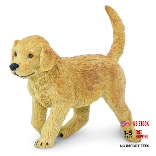Golden Retriever Puppy Figurine – Hand-Painted, Lifelike 2.75″ Model Figure –