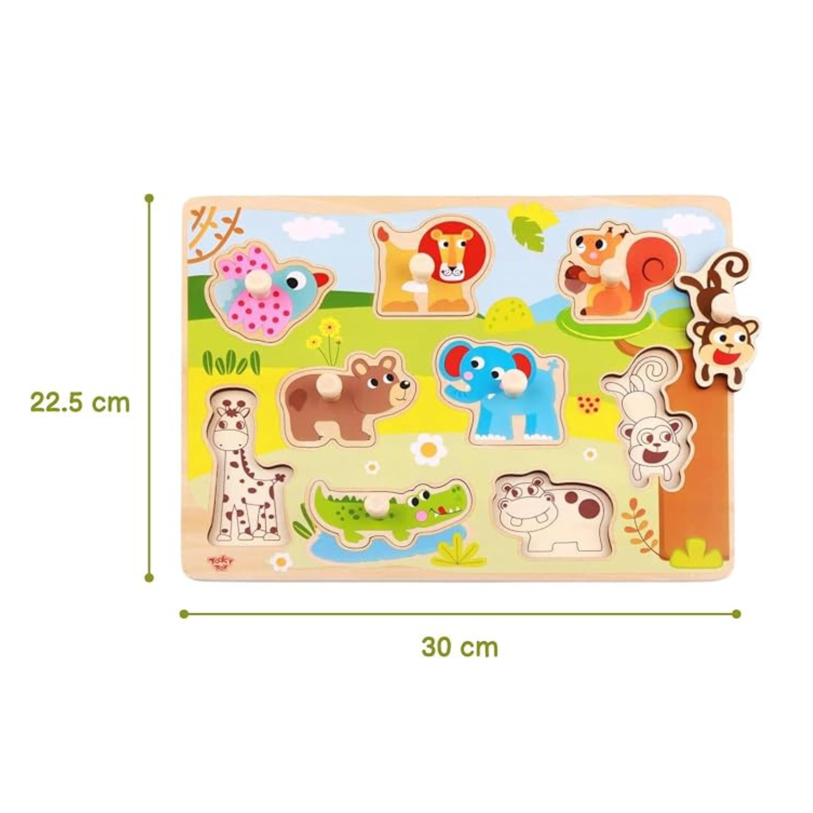 Wooden Animal Puzzle Board Toddler Peg Puzzle Montessori Learning Toy