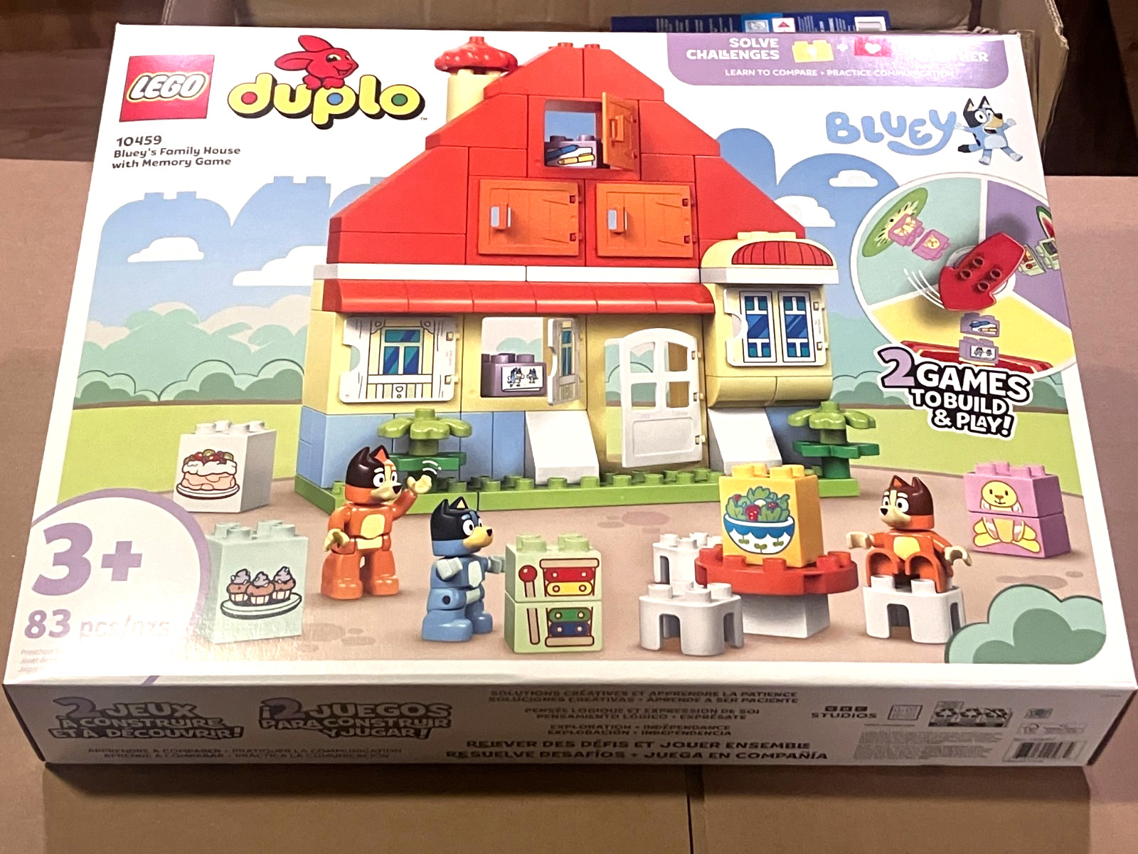 LEGO DUPLO Bluey: Bluey’s Family House 10459 with Memory Game Building Toy Set