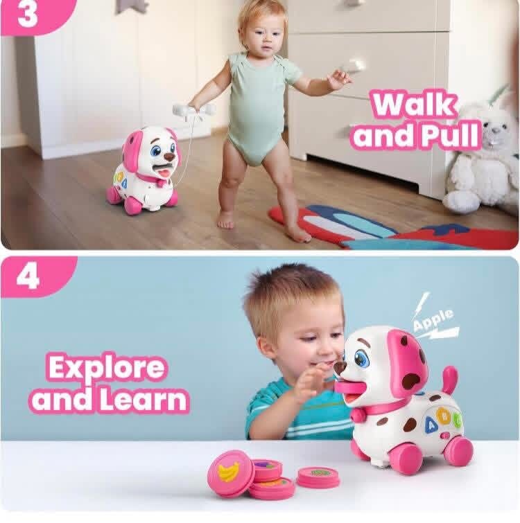 Bilingual Interactive Educational Musical Puppy Toy For Infants Baby Toddlers