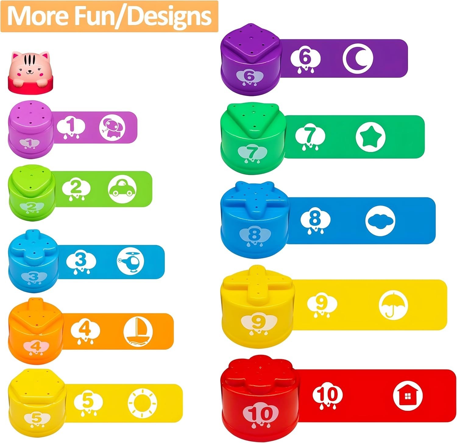 “Stacking Cups Baby Toys 6 10 12 18 Months Montessori Toys for 1 Year Old Todd..
