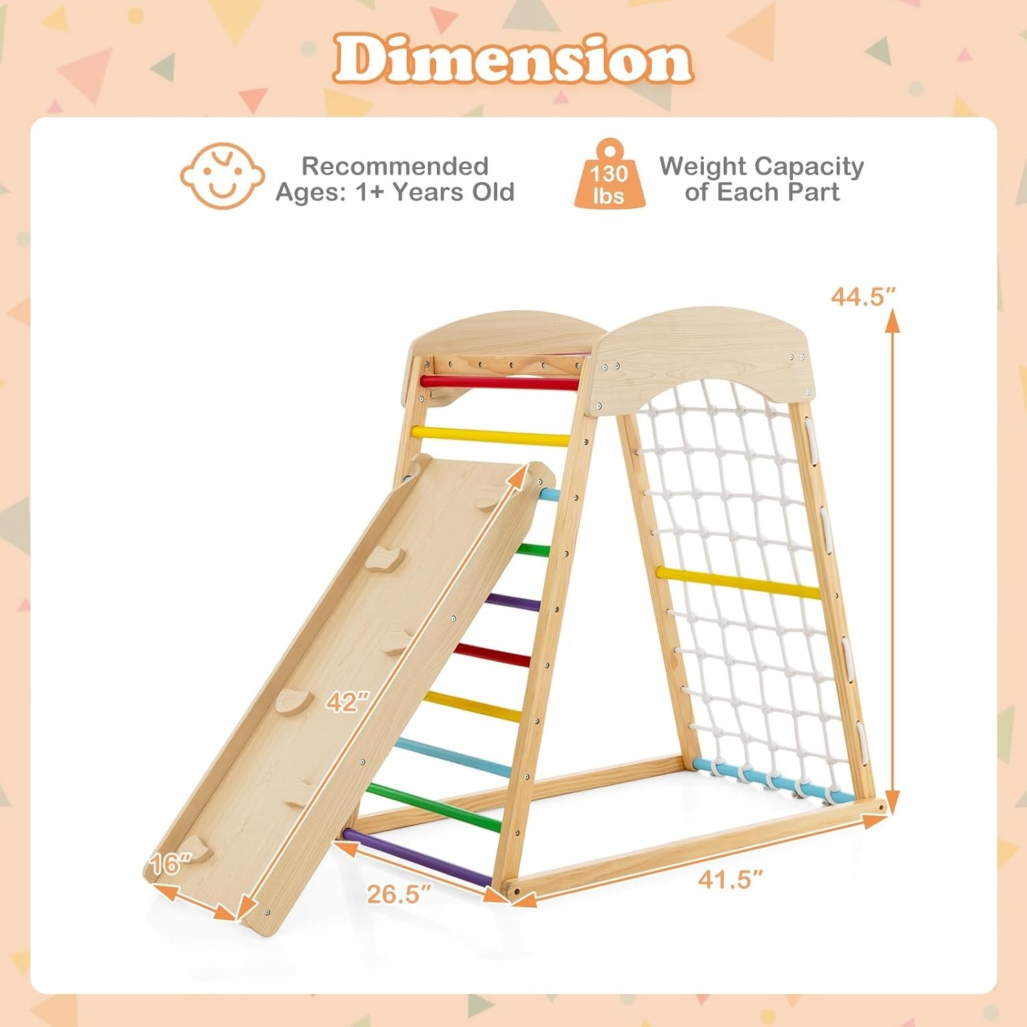 Montessori Climbing Gym for Toddlers 2-6