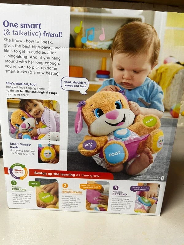 Fisher-Price Laugh & Learn Smart Stages Sis Plush Toy Interactive 6-36 Months