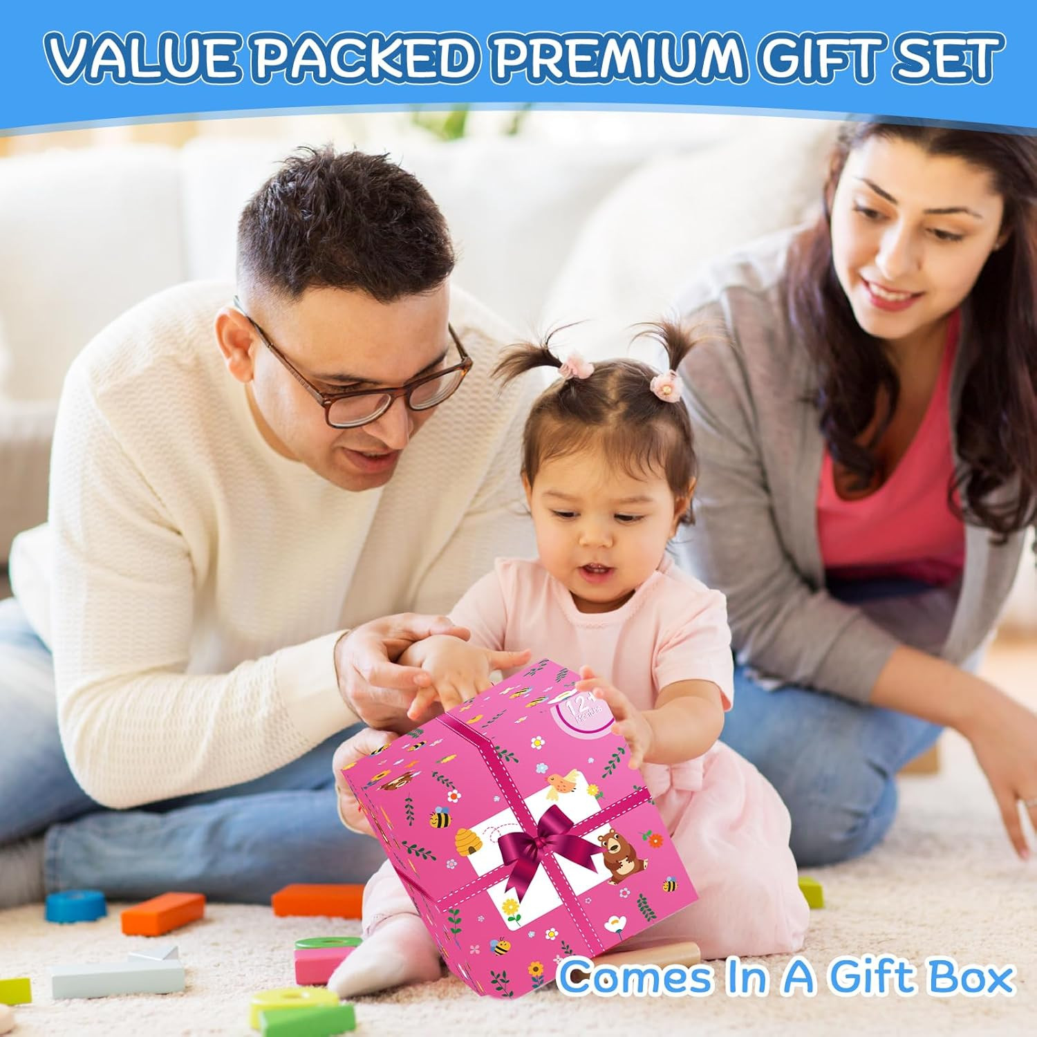 Wooden Activity Cube | Montessori Toys for 1 2 3 Year Old Toddlers | One Year Ol