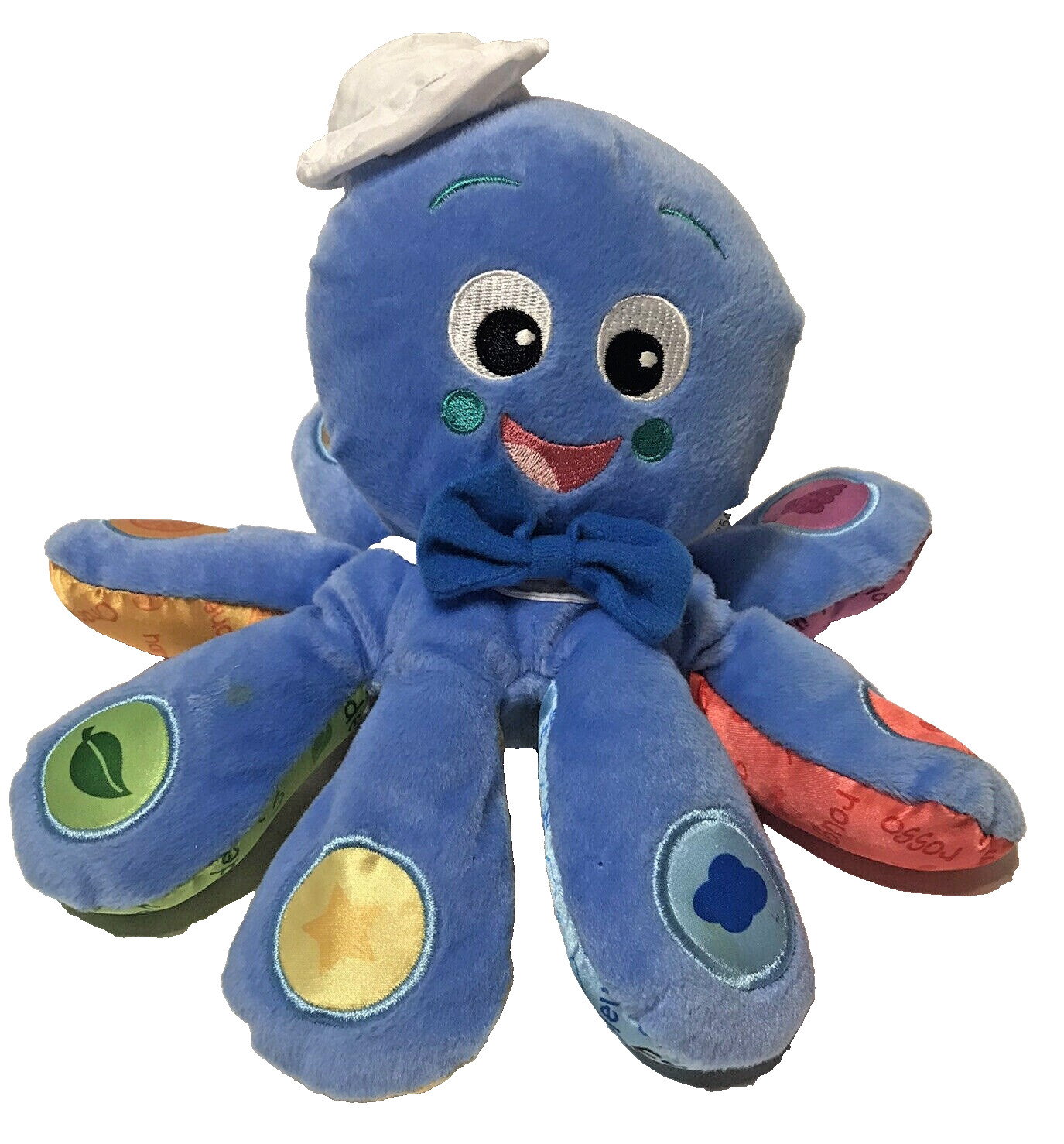 Baby Einstein Musical Octopus 9” Plush Blue Stuffed Toy Works 3 Languages