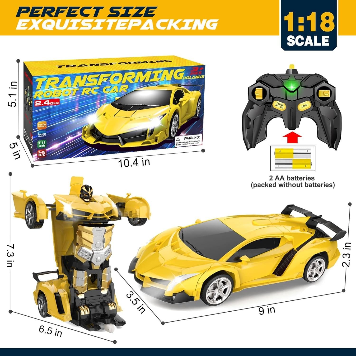 Remote Control Car – Transform Robot RC Cars, Toys for Ages 5-7, Kids Toys, 4 Ye