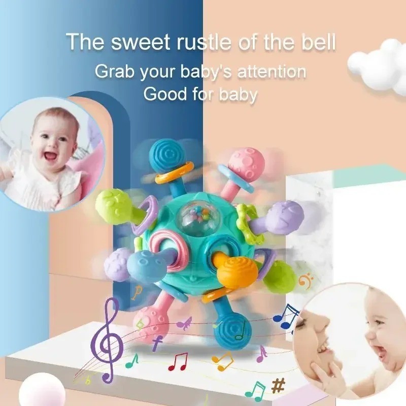 Baby Sensory Toys For 0-6 6-12 Months Food Grade Teething Toy Gift For Boys Girl