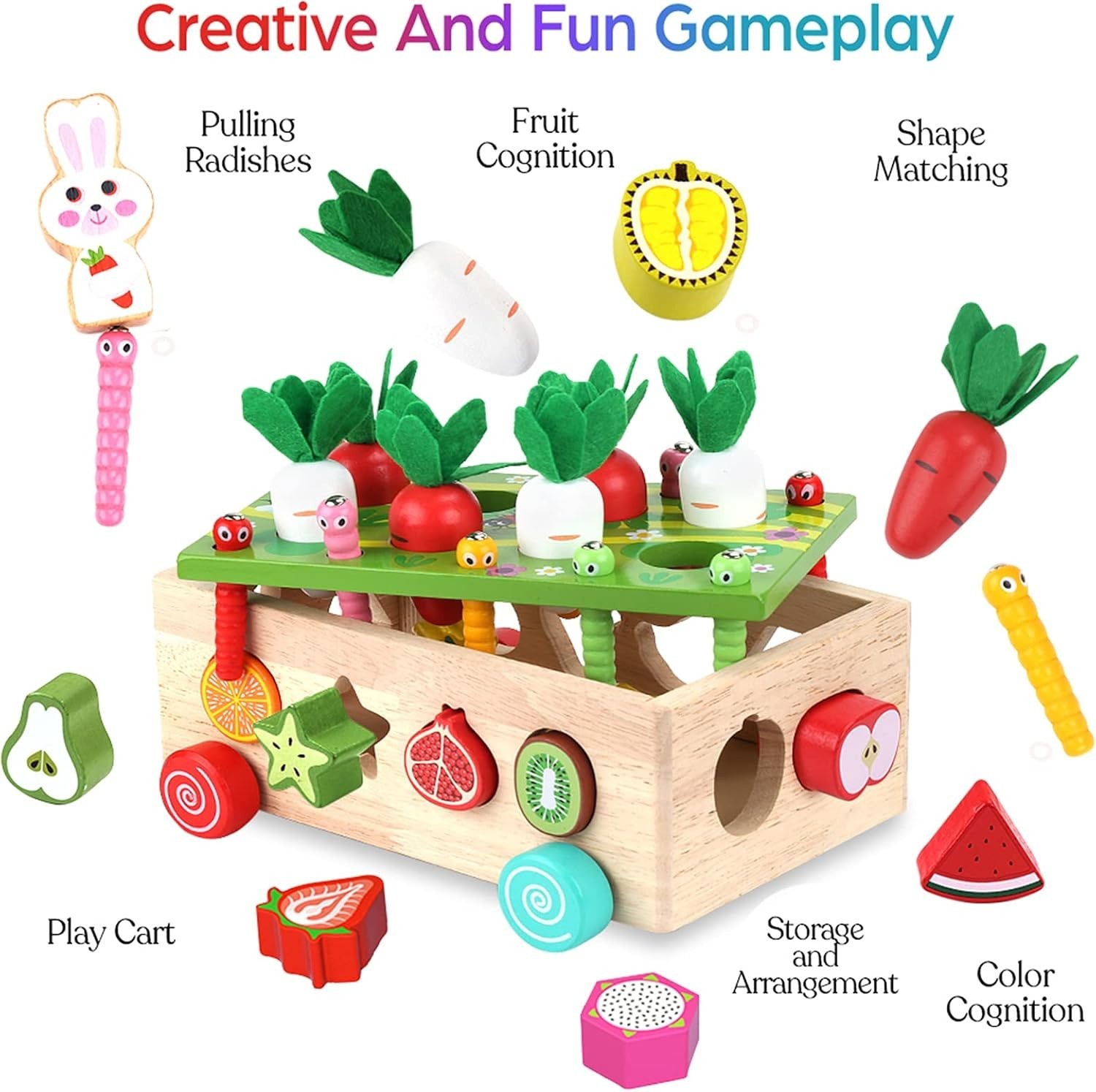 Montessori Wooden Shape Sorting Toy for 1-3 Olds