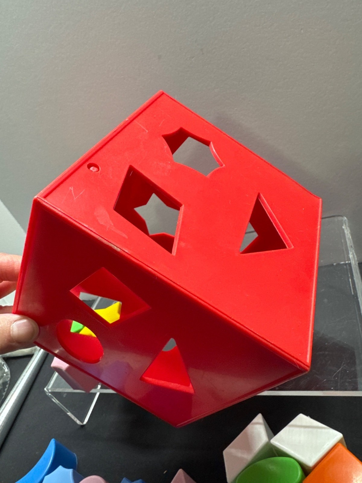 Shape Sorting Cube Toy With 18 Colorful Blocks For Early Learning & Development