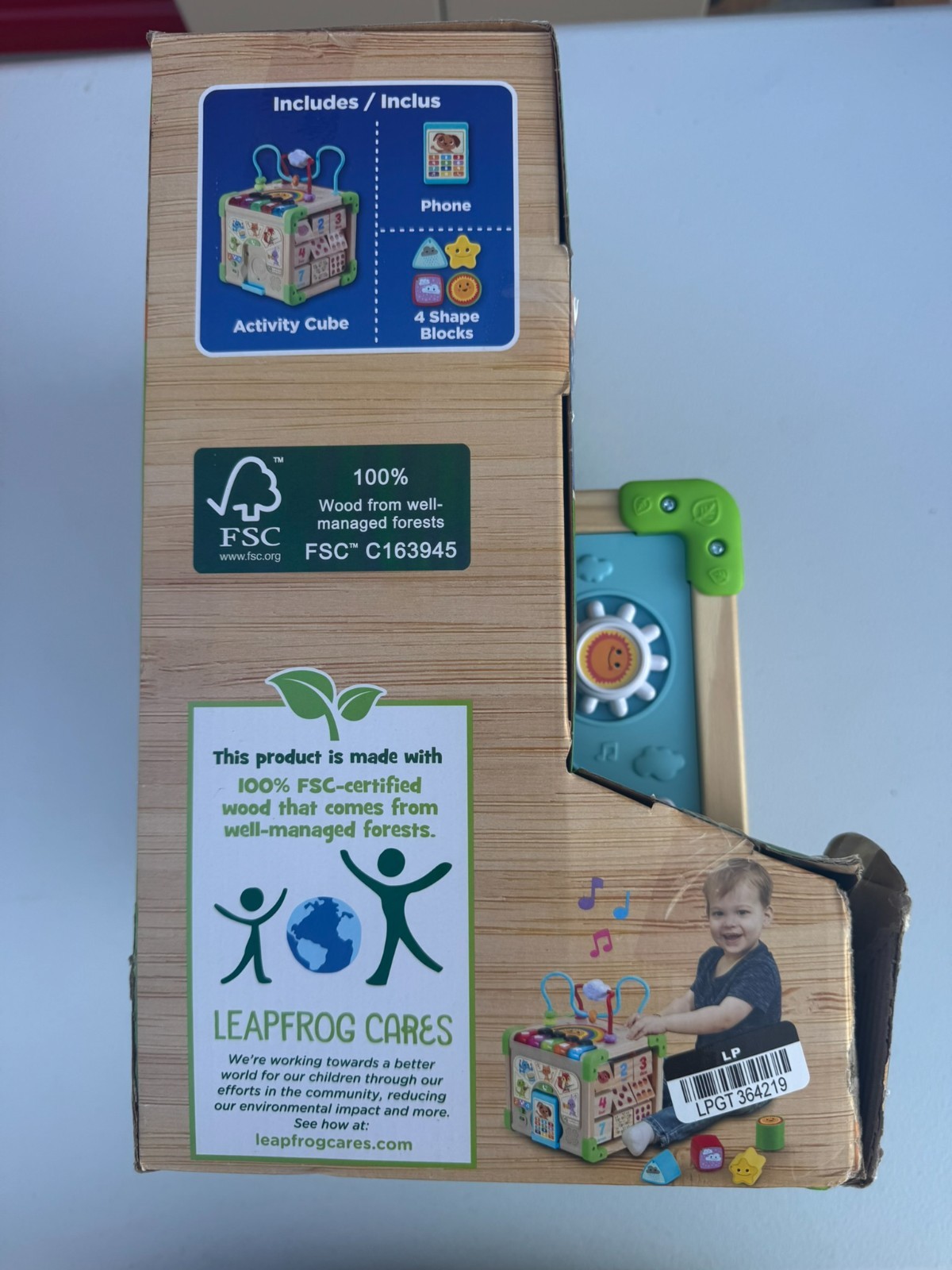 LeapFrog Touch & Learn Wooden Activity Cube – Educational Toddler Toy (Read)