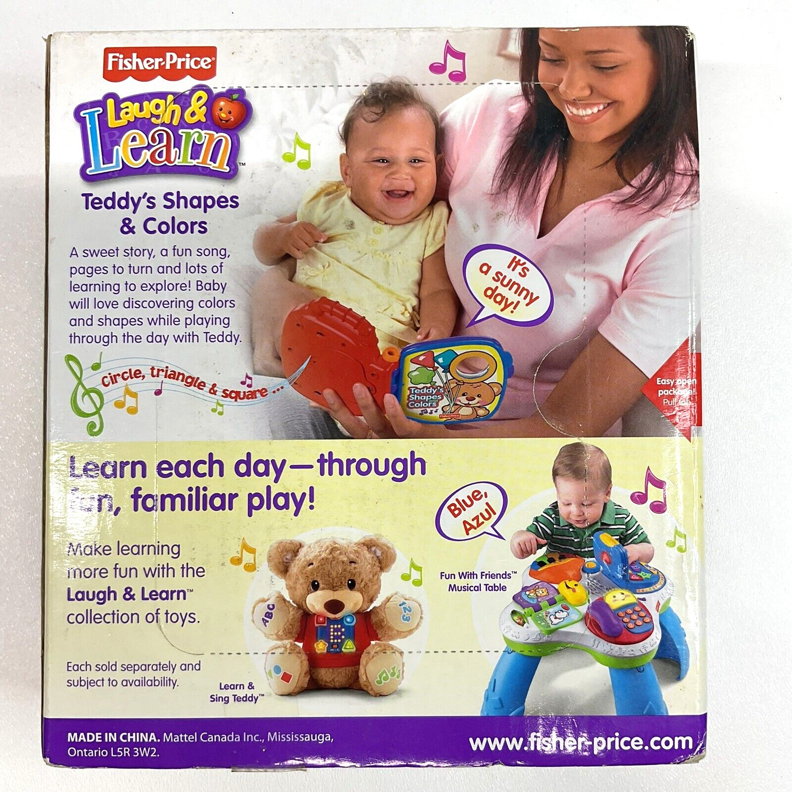 2008 Fisher Price Laugh & Learn Teddy’s Shapes Colors Plastic Brand NEW Book…