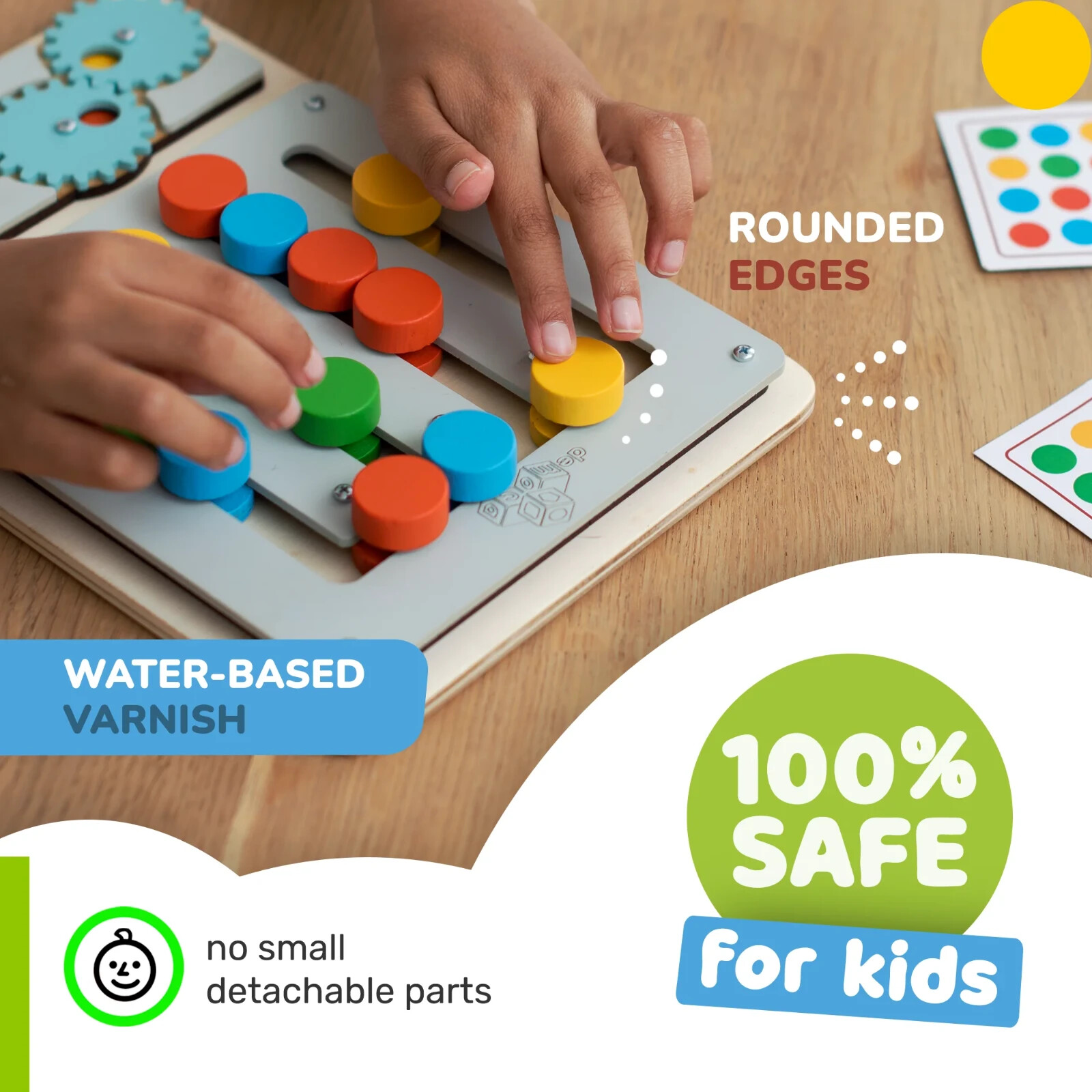 deMoca Wooden Sorter Puzzle Toy for Toddlers – Montessori Toys for 1 year and Up