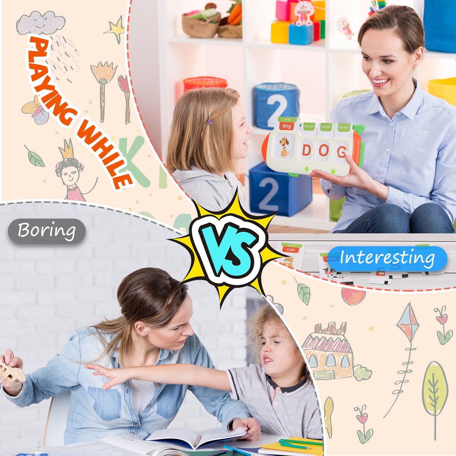 Kids Talking Flash Cards&Counting Math Board Child Number Alphabet Play Toys