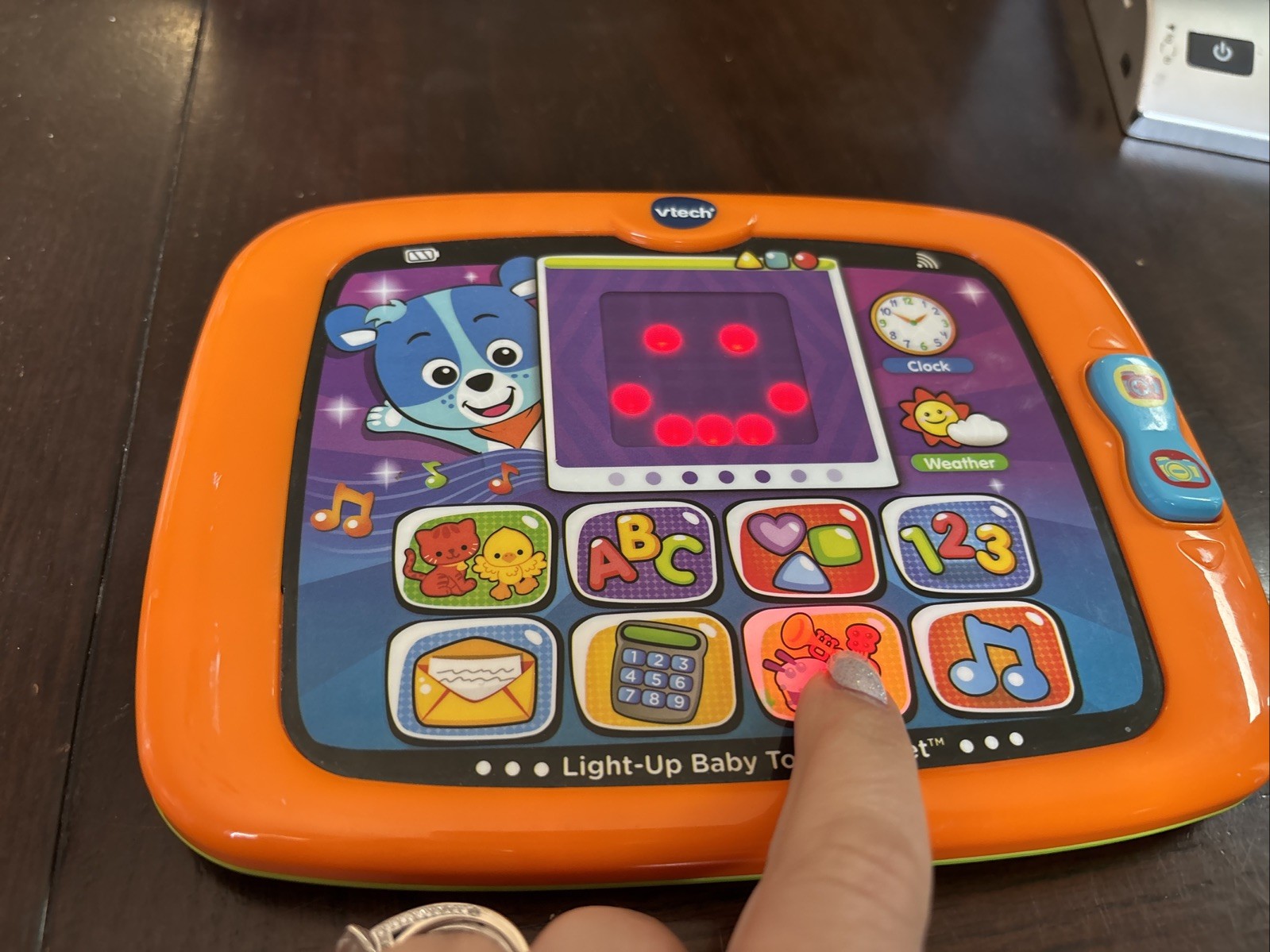 Vtech Light-Up Baby Touch Tablet Orange Numbers & Letters Learning Toy EUC Works
