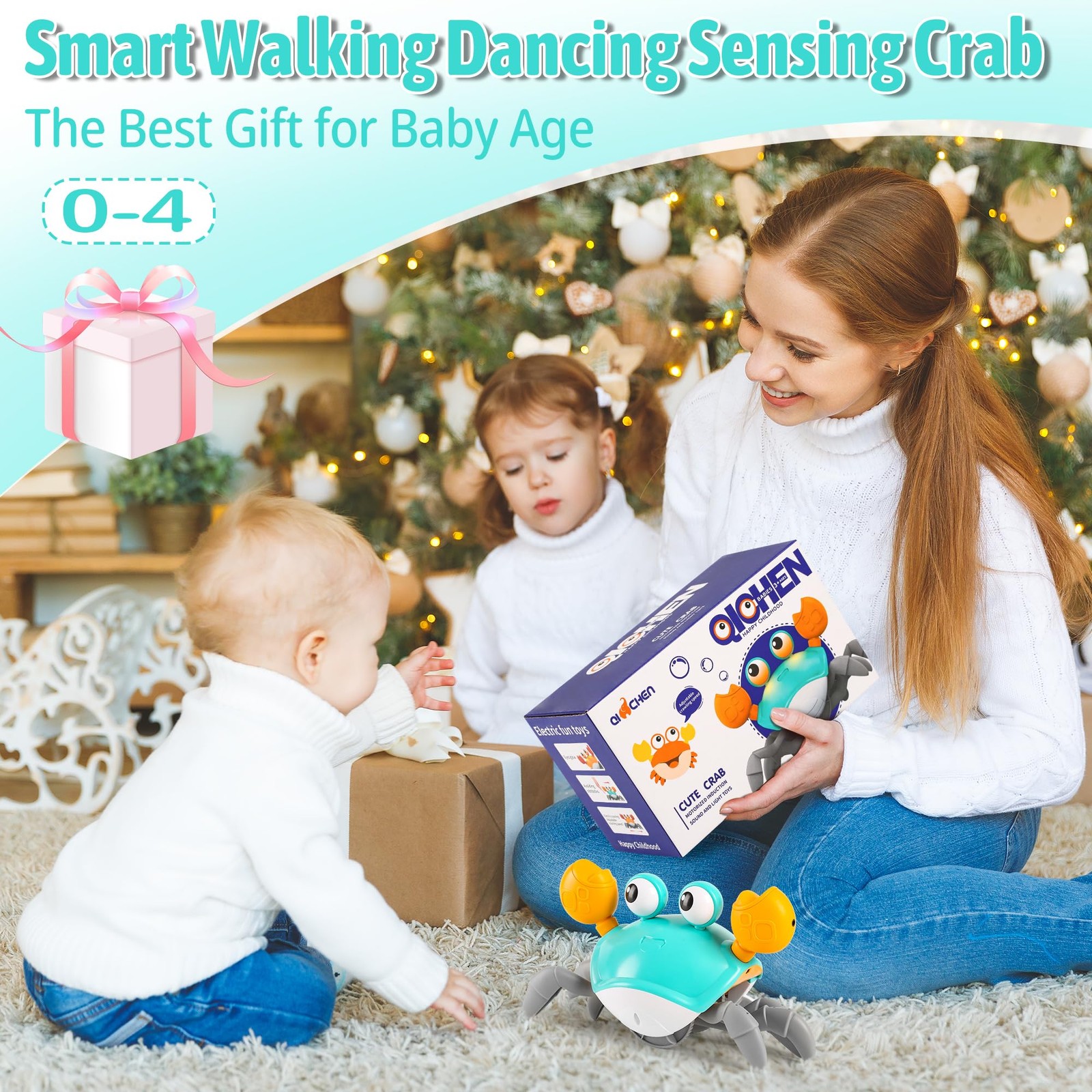 Crawling Crab Baby , Tummy Time for Infant 3 6 9 12 18 24 Month, Walking Danc…