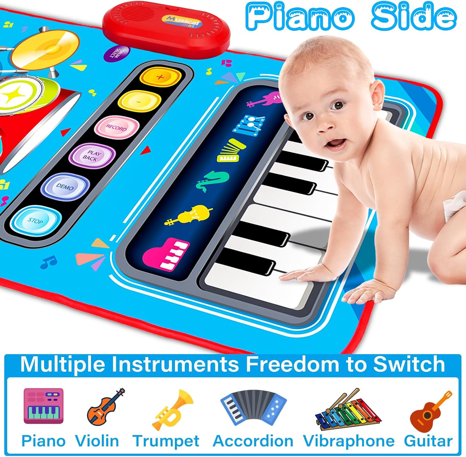 Baby Toys for 1 Year Old: Baby Musical Mat Toddler Toys Age 1-2 – 2 in 1 Pian…