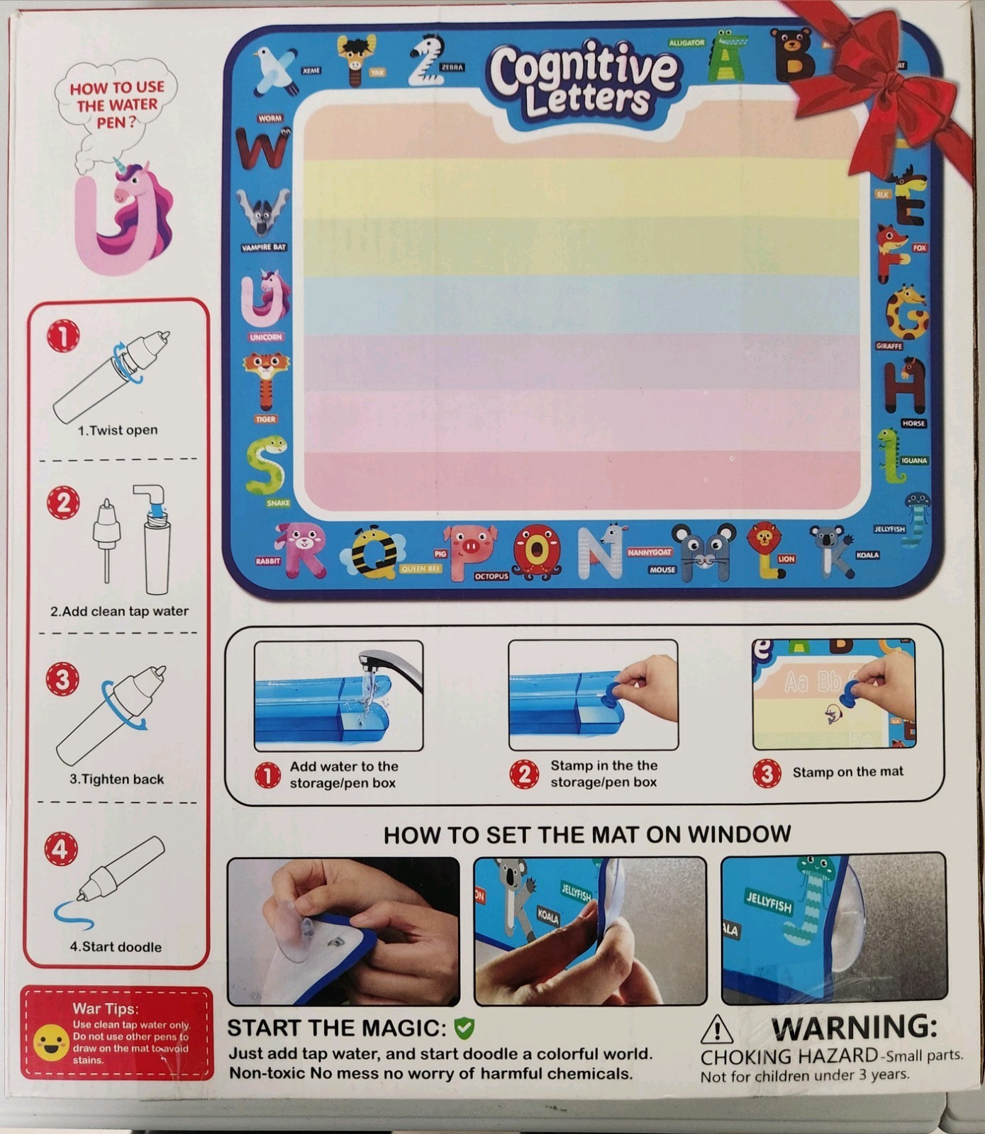 Aqua Magic Doodle Mat Jasonwell Drawing Doodlin for Kids Ages 3+ Water Drawing