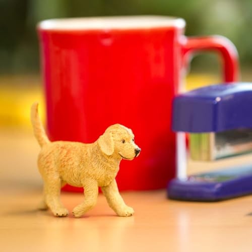 Golden Retriever Puppy Figurine – Hand-Painted, Lifelike 2.75″ Model Figure –