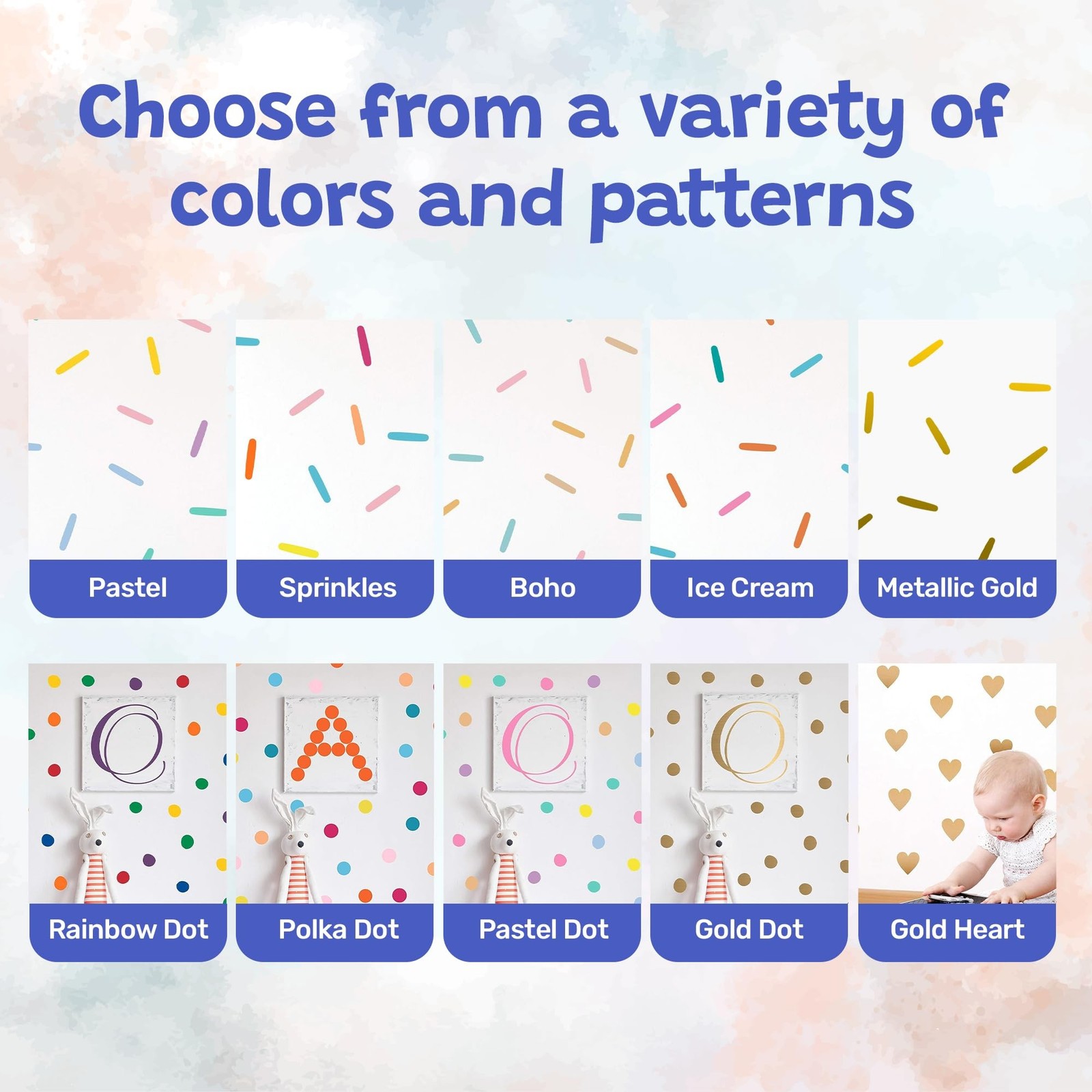 LucyLews Pastel Confetti Wall Decals – 160 Peel & Stick Removable Sprinkle