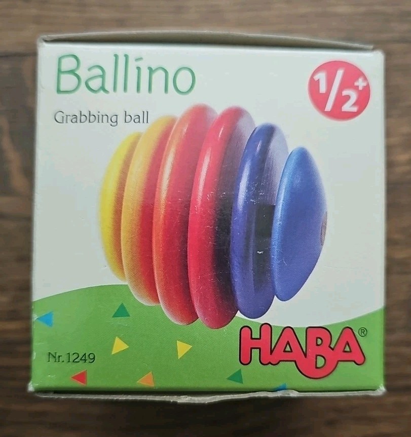HABA Ballino Wooden Baby Grasping Ball Toy 1249 NEW Montessori Rattle