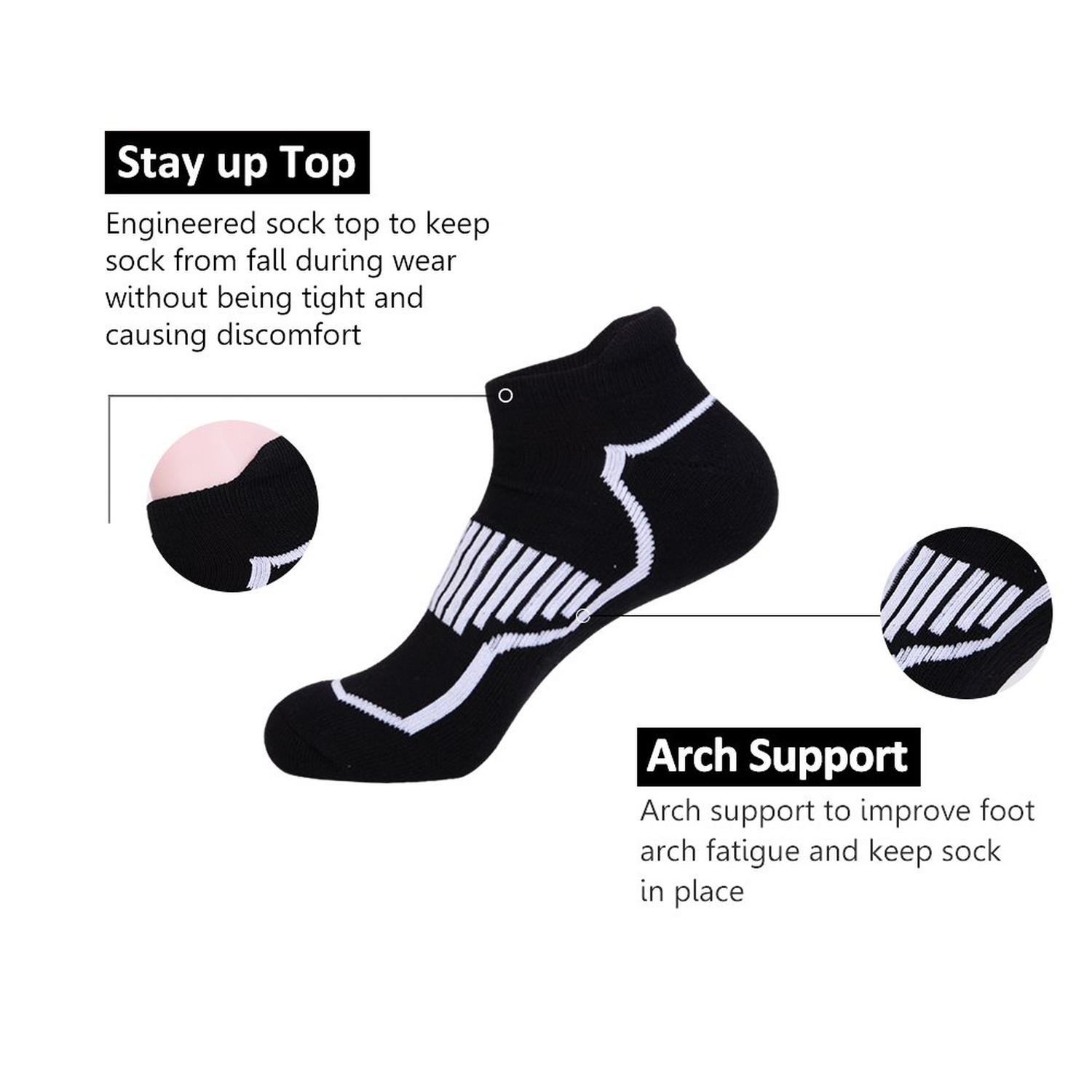 JOYNÉE Mens Low Cut Casual Socks 6 Pack Men Comfort Cushioning Ankle Athlet