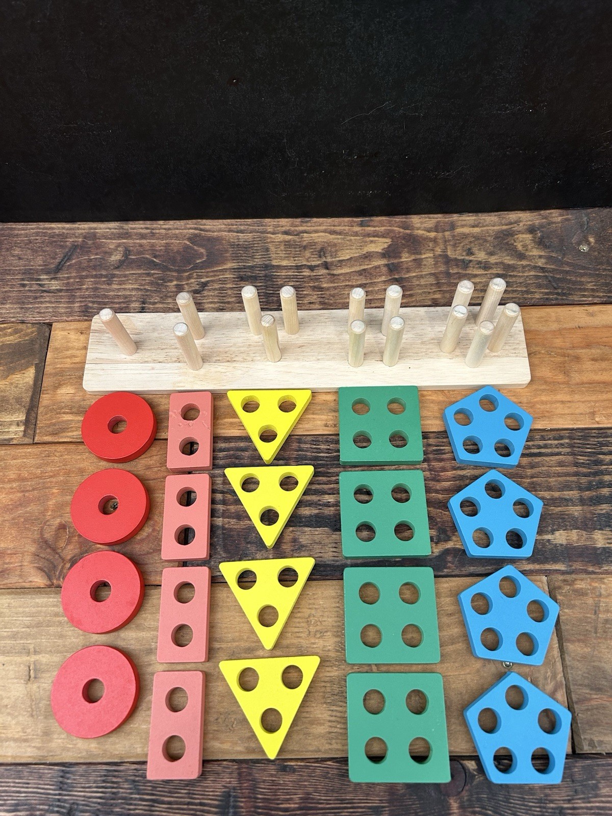 HAPE Montessori Learning Toy Lot: Shape, Color, Sorting & Stacking + Walk-Along