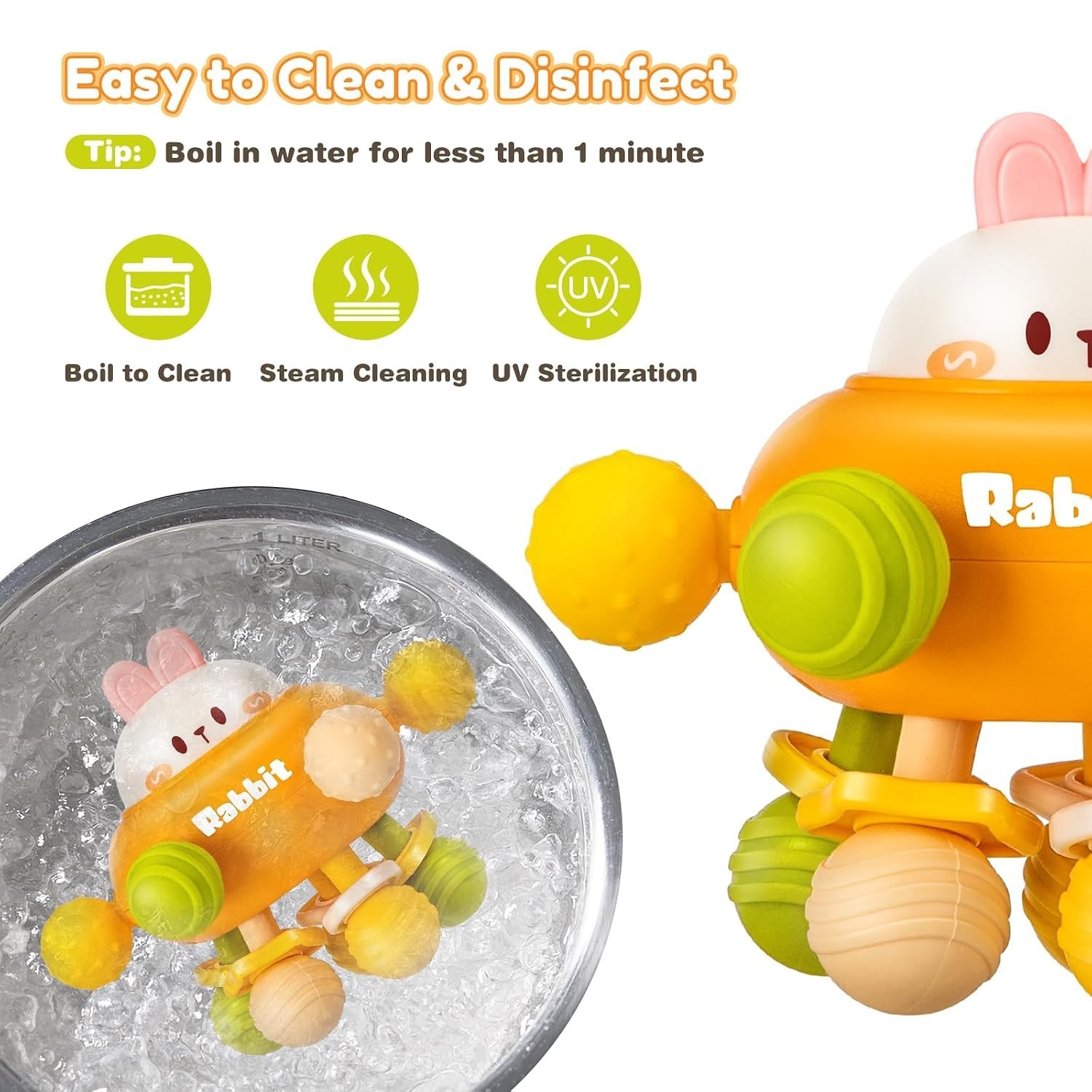 Easter Bunny Baby Sensory Teething Toy